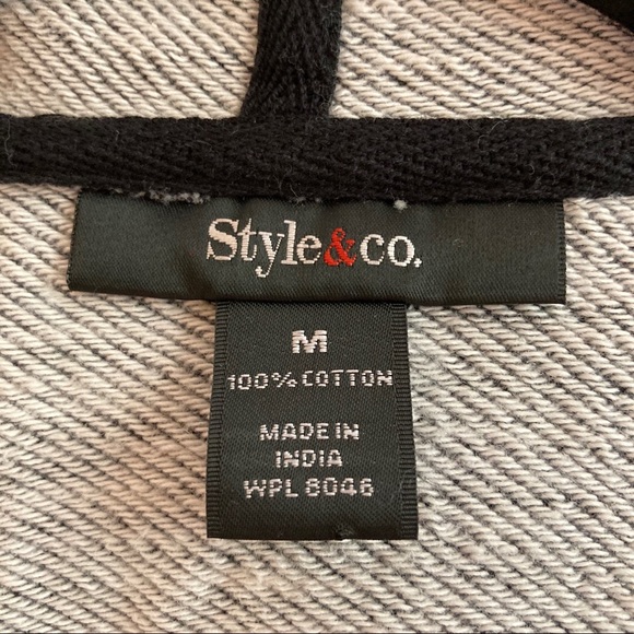 Style & Co Sweatshirt Comfy Gray Zip-Up Hoodie Medium EUC - Picture 6 of 6